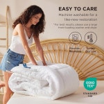 8개의 탭이 베지터 퀼팅 이불 삽입 이불 여성 남성을 위한 선물 i e s 킹 사이즈 올 시즌 다운 대체 침구 90 x 102 i e s