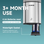 가정 상업용 욕실용 AIKE 자동 벽걸이 액체 비누 디스펜서 13 5온스 IPX7 방수 브러시드 스테인리스 스틸 Brushed Stainless Steel