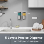 가정 상업용 욕실용 AIKE 자동 벽걸이 액체 비누 디스펜서 13 5온스 IPX7 방수 브러시드 스테인리스 스틸 Brushed Stainless Steel