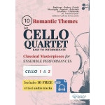 첼로 사중주를 위한 10가지 낭만적인 주제 - 1 2 파트와 오디오 트랙 앙상블 연주를 쉬운 중급 클래식 걸작 악보 파트