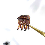 밍코헤어핀 france 수입 사각 크리스탈 큐빅집게핀 2 포인트 반머리 명품머리핀