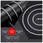 리얼 도금 로프 체인 1 2 스테인리스 스틸 트위스트 목걸이 남성용 16 36