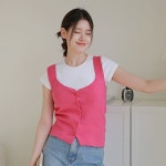 르포엠 가 69 900원 루네브 하트넥 니트 뷔스티에