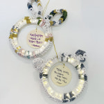 업사이클링 양말목공예 희망과소망 리스 led조명