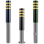 서진 스텐 우레탄 볼라드 125파이 학교 공원 관공서 횡단보도 빌딩 일자볼라드 녹색 3줄 매립이동식 1개