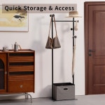 지아유에주 코트 랙 프리스탠딩 수납 바구니 헤비 듀티 의류 랙 침실 거실 호텔용 대리석 베이스 스탠드 13 39 D x 19 69 W 68 9 H