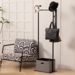 지아유에주 코트 랙 프리스탠딩 수납 바구니 헤비 듀티 의류 랙 침실 거실 호텔용 대리석 베이스 스탠드 13 39 D x 19 69 W 68 9 H