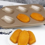 도넛 베이킹 몰드 6구 제과용 팬 트레이 홈베이킹 도구 1-마들렌틀-골드6구