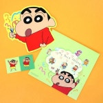 메시지카드 짱구 모양 캐릭터 카드 7P 친구 축하 감사 초대 편지