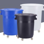 플라스틱 대형 쓰레기통 둥근 바퀴달린 양동이 대용량 파란통 1 특두꺼운 휠캡프리80리터