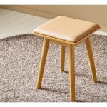 화장대의자 쿠션 스툴 원목 j0133 인조가죽 고무나무