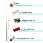 GARSEN 4피스 풀 큐 스틱 58 18온스 19온스 20온스 21온스 당구장 Maple