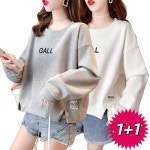 1 1 여성 맨투맨 캐주얼 라운드 긴팔티 루즈핏 티셔츠 JHPL7472 44