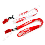 LIFE GUARD 라이프가드 휘슬세트 고급형 양면인쇄 물에젖어도 소리나는 폭스 휘슬 호루라기