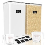 FOOYOO 2 PC 밀가루 설탕 저장 용기 9 5L 321온스 뚜껑이 초대형 식품 - 쌀 시리얼 설탕용 밀폐 누수 방지 BPA 프리 8 5 L - 2 Pack