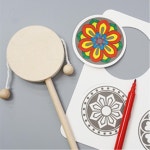 전통놀이 미니 소고 만들기 악기 5개 유치원 공작 창의 미술 체험