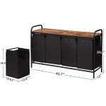 Azaeahom 4 섹션 세탁 바구니 선반 탈부착 가능한 가방 4개 바구니 정리함 4 11 5Gal 43 4L 침실 세탁실 세탁물 정리용 분류기