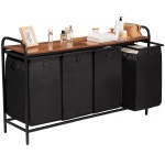 Azaeahom 4 섹션 세탁 바구니 선반 탈부착 가능한 가방 4개 바구니 정리함 4 11 5Gal 43 4L 침실 세탁실 세탁물 정리용 분류기