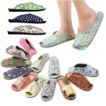 왕대박창고 두툼한 층간소음 방지 쿠션 거실화 실내 거실 집 퀼트 면 슬리퍼 천 실내화 룸슈즈 어린이집 덧신 패드 쿠션-퀼트실내화-23번 1개