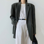 라라티나 여성용 제이지 루즈핏 캐주얼 정장 자켓 L