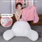 침대용 GPYMX 독서 베개 팔과 주머니를 들고 플란넬 백 세탁 가능한 커버 부드러운 등 지지대 27 6x17 7 27 6x17 7 in