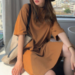천하오 여름 면 루즈핏 하프 티셔츠 원피스 J1007