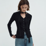 라메레이 Scarf Ribbed Cardigan LMBEAUKN285