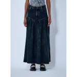 GANNI 25 FW 가니 여성 데님 맥시 스커트 gan0261009blk