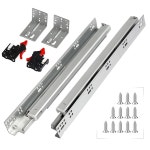 REGUDA 언더마운트 소프트 클로즈 서랍 슬라이드 하단 풀 익스텐션 9 12 15 18 21 24 볼 베어링 러너 레일 77 Lb 하중 1 쌍 1 쌍