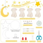 BEUNITONE 마크라메 키트 초보자용 쉬운 3세트 달별 공예 DIY 드림캐처 설명서 비디오 벽걸이 룸월 장식용