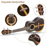 히케인 콘서트 우쿨렐레 지리코테 23 프로 하와이안 긱백 스트랩 스트링 세트 초보자용 Ziricote Glossy
