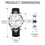 Taxau 남성용 가죽 시계 방수 빅 페이스 클래식 미니멀리스트 데이트 데이 드레스 남성용 비즈니스 아날로그 쿼츠 시계 남성용 1 rown G8407-B