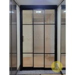 17번 초슬림3연동중문 유리분할형 투명망입 부식 아쿠아강화유리a