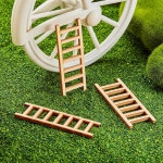 스카이티 40개 미니 나무 계단 사다리 가구 미니어처 정원 인형 집 장식 DIY 공예 액세서리 조경 장식용 20