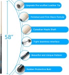 위누큐 풀 큐 58 당구 큐 스틱 2피스 메이플 우드 18 19 20 21온스 바 하우스 테이블 스포츠용 Set of 5