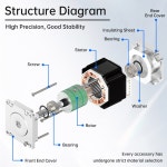 네마 17 2상 8도 DIY CNC 스테퍼 4선 모터 3D 65N 42 2A 프린터용 바이폴라 CM 4A 15N cm 42HS23 1