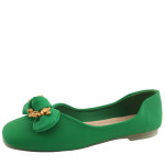 큐트 체인 셔링 리본 플랫슈즈 그린