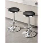 스테인레스 바체어 홈바 높이조절 스툴 카페 등받이 회전 의자 홈바의자 1 스텐실버 실버접시 왜소45 55