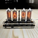 진공관시계 닉시 클락 시계 우드 글로우 테이블 닉시관 인테리어 진공관 탁상