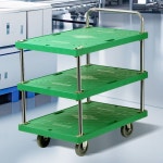 플라스틱스텐녹색 3단 대 음식점카트 무빙웨곤 서빙카 빈티지트롤리