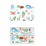 놀이방 유리창 스티커 유아 욕실 스티커 바다동물 창문 꾸미기