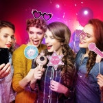 24pcs 노래 포토 부스 소품 생일 파티 테마 소품 세트 음악 가사 장식 여자 아이들을 위한