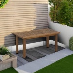 퓨리노 티오만 하드우드 파티오 가구 야외 커피 테이블 티크 오일 1단 FG16504