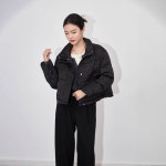 여성용 패딩다운 점퍼 오리털 패딩 캐주얼 자카드 풍성한 보온 KS1