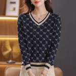 여성니트 브이넥 TE 니트 여성니트 네이비블루 M G1029