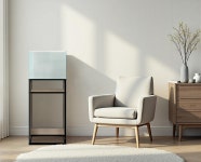 랜든 워싱 오크 우드 금속 프레임 스탠드 최대 20갤런의 어항용 3선반 x80cm 17 7x17 7x31 49 어항 W17 7 Washed Oak Wood CLX45-45