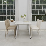 아도라퍼니처 세라믹 사각 4인 식탁 세트 1400 식탁 심플의자4개