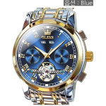 OLEVS Self Winding Watches for Men Automatic Mechanical Tourbillon Stainless Steel Water BAO-S-G6607