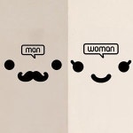 콧수명 man woman 화장실문용 포인트 데코스티커 2pcs