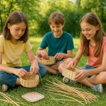 DIY 바구니 직조 트레이 키트 - 올인원 공예 세트 내추럴 라탄 나만의 위커 만들기